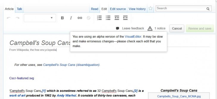 How to get visual editor for wikipedia macklemore